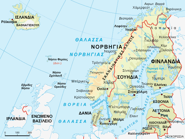 foreign language scandinavian map